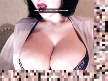 Nice big boobs milf in webcamera