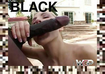 Horny Blondie Worships Monstrous Black Cock