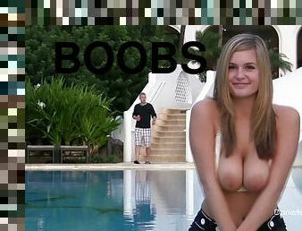 Succulent Danielle Shows Her Big Boobs In Public Outdoors