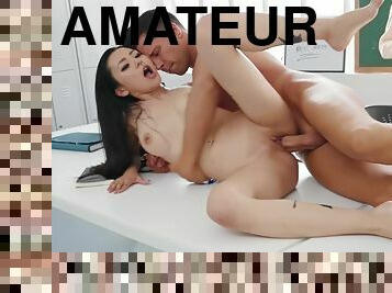 asiatisk, store-pupper, svær, gammel, pussy, amatør, blowjob, stor-pikk, creampie, svart