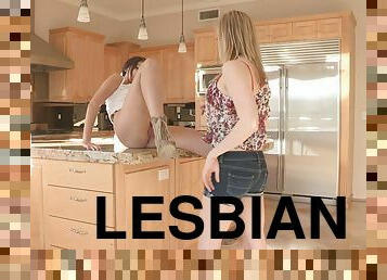 Unbelievable Cassy And Her Lesbian Friend Go Hardcore In The Kitchen