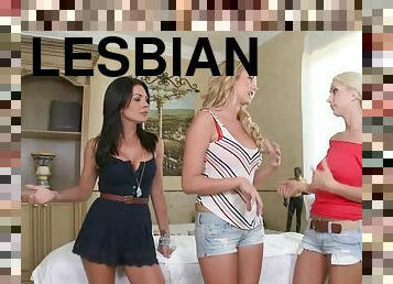 Sweet Brett Rossi And Two Lesbian Babes Fuck Each Other's Pussies