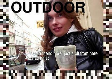 Wonderful Irina Goes Hardcore Outdoors In Public For Money