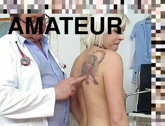 Inked amateur minx Alexis gyno exam fetish video