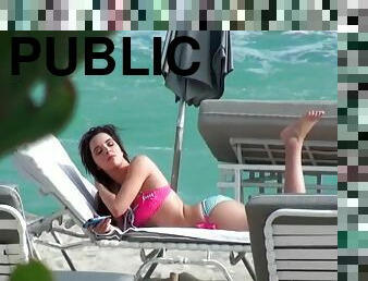 Unbelievable Natalie Heart In Pink Bikini Goes Hardcore In Public