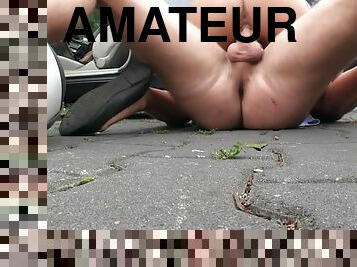 Slutty Nessy gets fucked in the street near the car