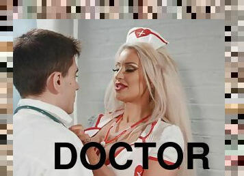 A hot stacked nurse takes a wild ride on a doctor's big cock