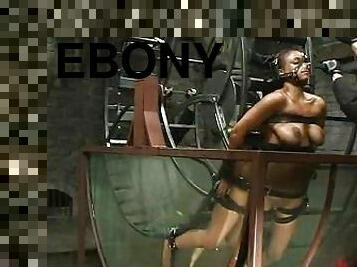 Booty ebony honey is getting through the hell of water bondage