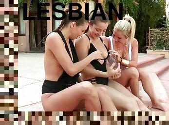 Smoking hot babes are going to have a lesbian weekend