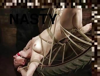Nasty Sasha Lexing enjoys being whipped in a basement