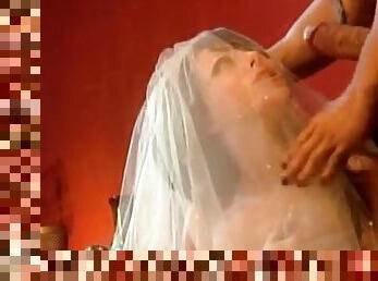 Nasty girl in a wedding dress gets fucked and fingered