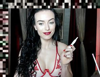 Tight MILF Red Dress & Lingerie Tease - Solo Clip
