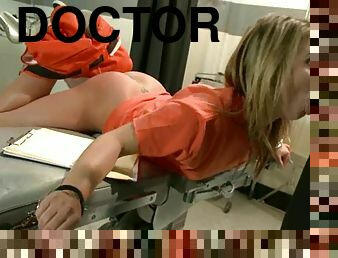 Imprisoned blonde hottie gets fucked hard by a doctor