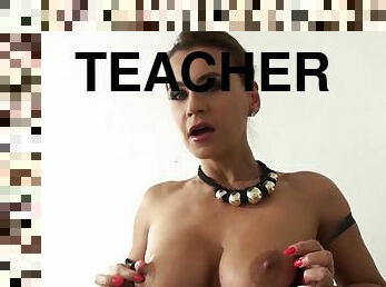 Teacher craves for your rock-solid meat pole