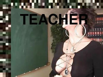 masturbation, enseignant, milf, solo