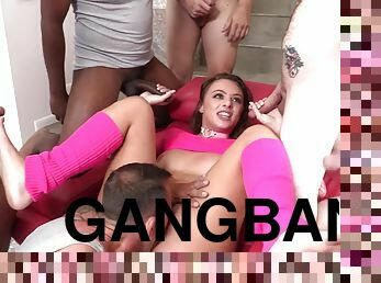 Gia Derza Blows Them All - crazy gangbang