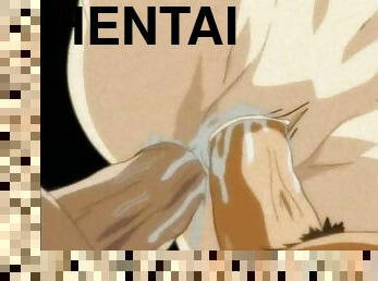 Blindfold hentai double penetration by some brats