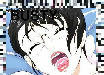 Busty anime milf gets fucked