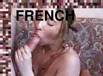 Crazy French chick blows a cock and then gets ass fucked