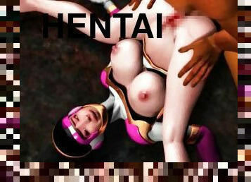 Big breasted hentai girl cunt drilled hard on floor