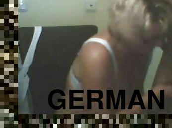 Blonde German granny blows and gets fucked from behind