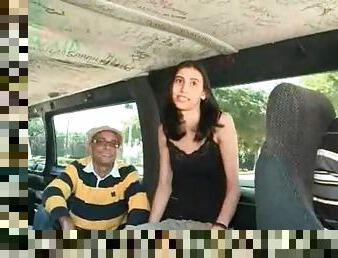 Teen amateur cutie picked up for a sex ride in bus