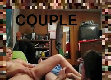 Teen couple watching eachother masturbate