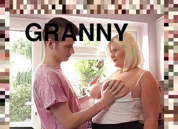 Nice blonde granny is fucked by horny man