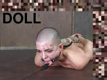 Gaping shaved hair bondage doll tortured badly in BDSM