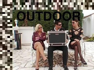 Claudia Rossi and Stacey Silver Get Paid For Having a Threesome Outdoors