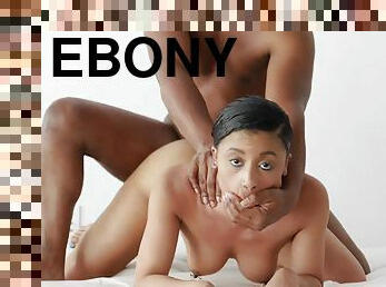 ebony hot babe Alyssa first porn video