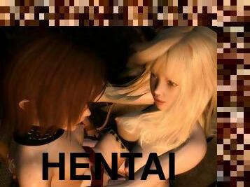 3D hentai shemale handjob and hardcore sex