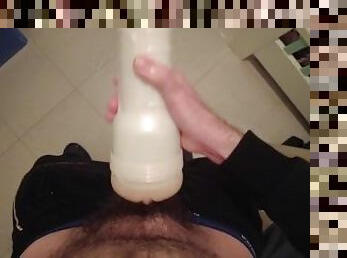 Destroya Fleshlight handjob and dirty talk (solo male fleshlight - hairy cock)