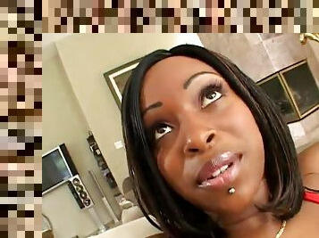 Naughty Ebony With Black Butt Handles Two Big Black Cocks On Reality