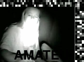 Night vision of hot babe in wild action here