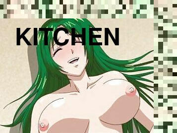 Big Boobed, Green-Haired Beauty Wants to Get Fucked Hard in the Kitchen  Hentai Anime 1080p