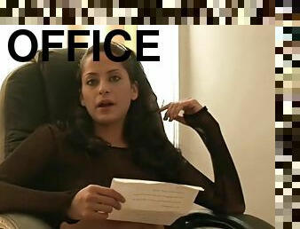 Watch this beautiful solo model in her office with a sexy pant relaxing a sign of dick to nail her