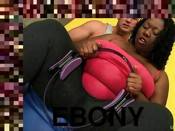 Big beautiful ebony-skinned woman with a sexy ass enjoying a hardcore interracial fuck