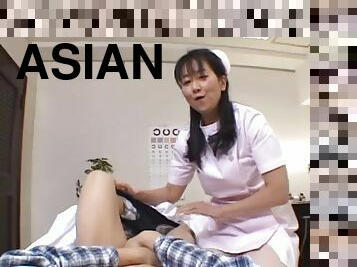 Naughty Asian nurse gives her favorite patient special treatment