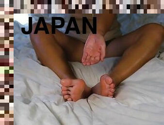 amatør, teenager, japans, massage, fødder, fetish, solo, ben, tæer