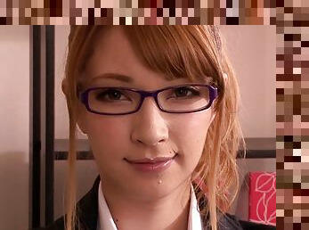 Beautiful Japanese Cowgirl In Glasses Pounded Hardcore In The Office