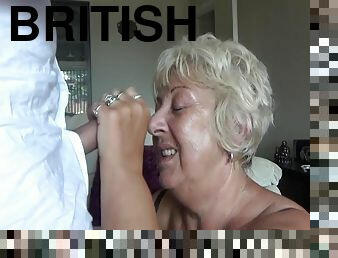 British Mature Amateur Takes A Huge Facial In Her Own Home