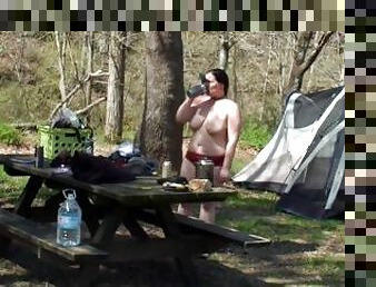 Spying on naked couple camping