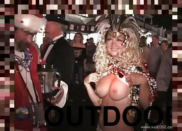 Horny Sluts Show Their Juicy Knockers For a Necklace At Mardi Gras