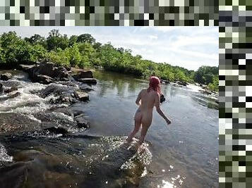 River Skinny Dipping And Pissing