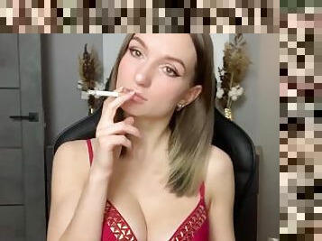 Smoking Fetish Girl Vicki is smoking cigarette 1