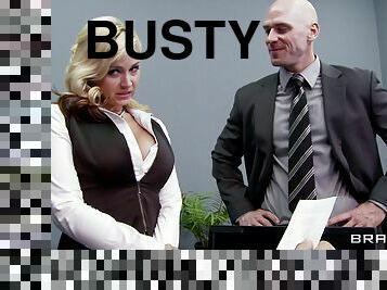 Johnny Sins fucking the shit out of his busty boss in her office