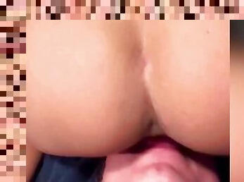 Sexy Latina teen farts right in his mouth!