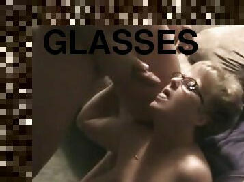 Blond mom wearing glasses gets fucked doggy style in homemade video