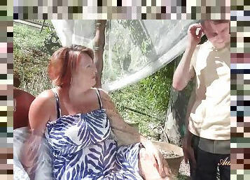 Busty Redhead Cougar Milf Jojo Fucks The Gardener